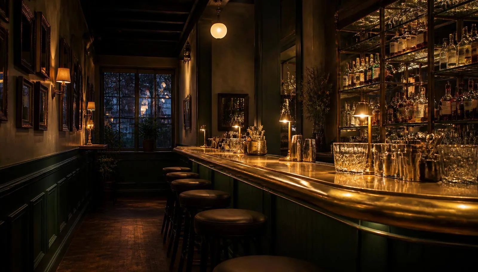 A quiet independent bar before evening service, set up for a profitable trading night